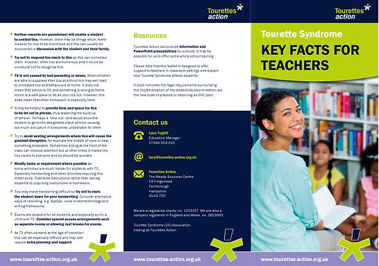 Tourette's Action - Key Facts for Teachers