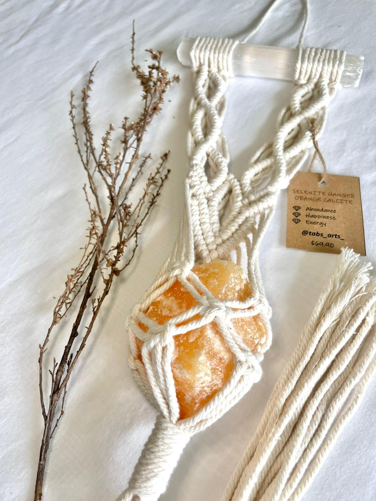 'Abundance' Selenite Crystal Hanger