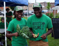 Jaclyn and Sumowo at the market.