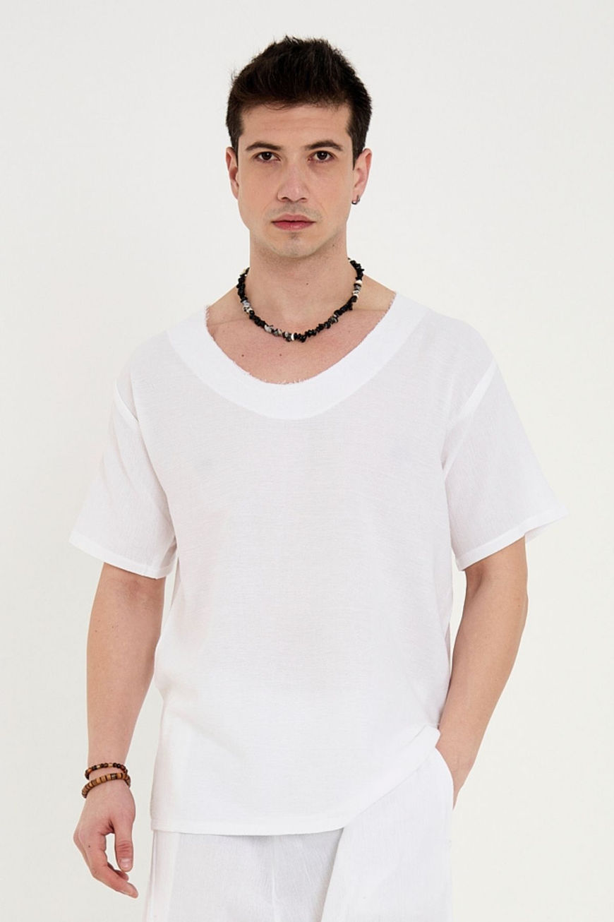 2’li Takım Şile Oversize Beyaz Tişört ve Şalvar Yoga Kıyafeti