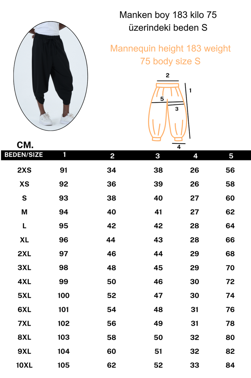 Bağcıklı Tüm Sezonlar İçin Unisex Siyah Şalvar 2XS-10XL a57