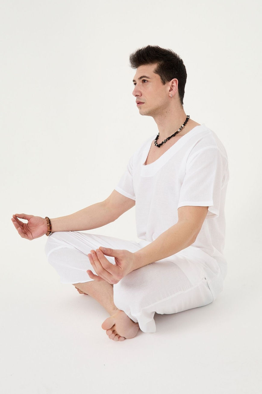 2’li Takım Şile Oversize Beyaz Tişört ve Şalvar Yoga Kıyafeti