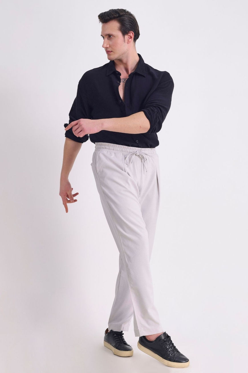 %100 Pamuk Oversize Yazlık Müslin Erkek Uzun Kollu Siyah Gömlek