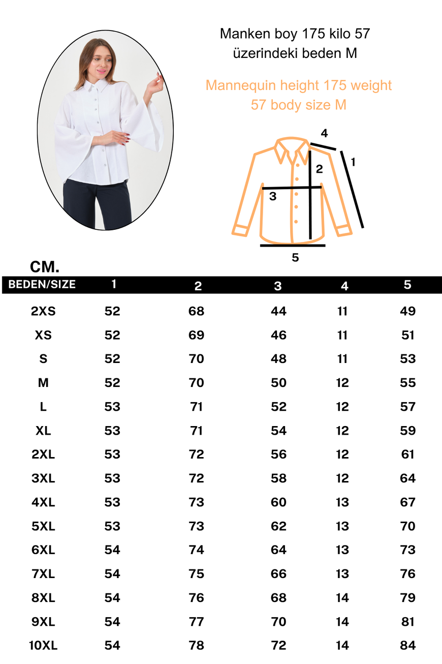 %100 Pamuk Relaxed Fit İspanyol Kol Basic Beyaz Kadın Gömlek