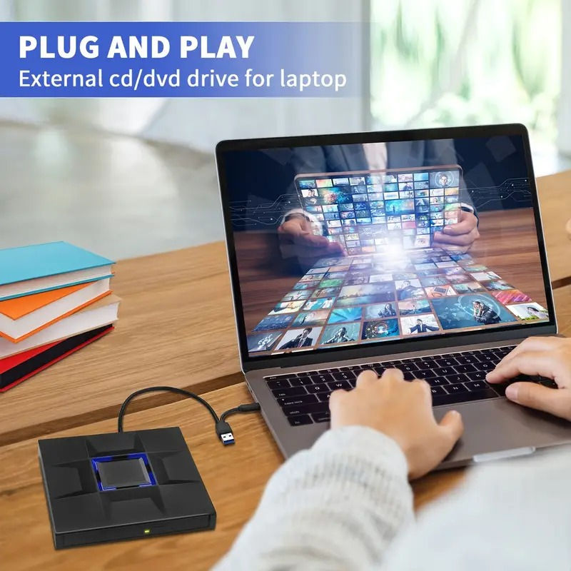 Miniatura: Portable USB 3.0 Type C External DVD Drive for PC