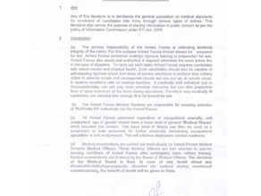 MEDICAL STANDARDS AND PROCEDURE OF MEDICAL EXAMINATION FOR OFFICER ENTRIES INTO ARMY