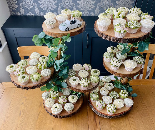 Rustic wooden stand available to hire for weddings and special events