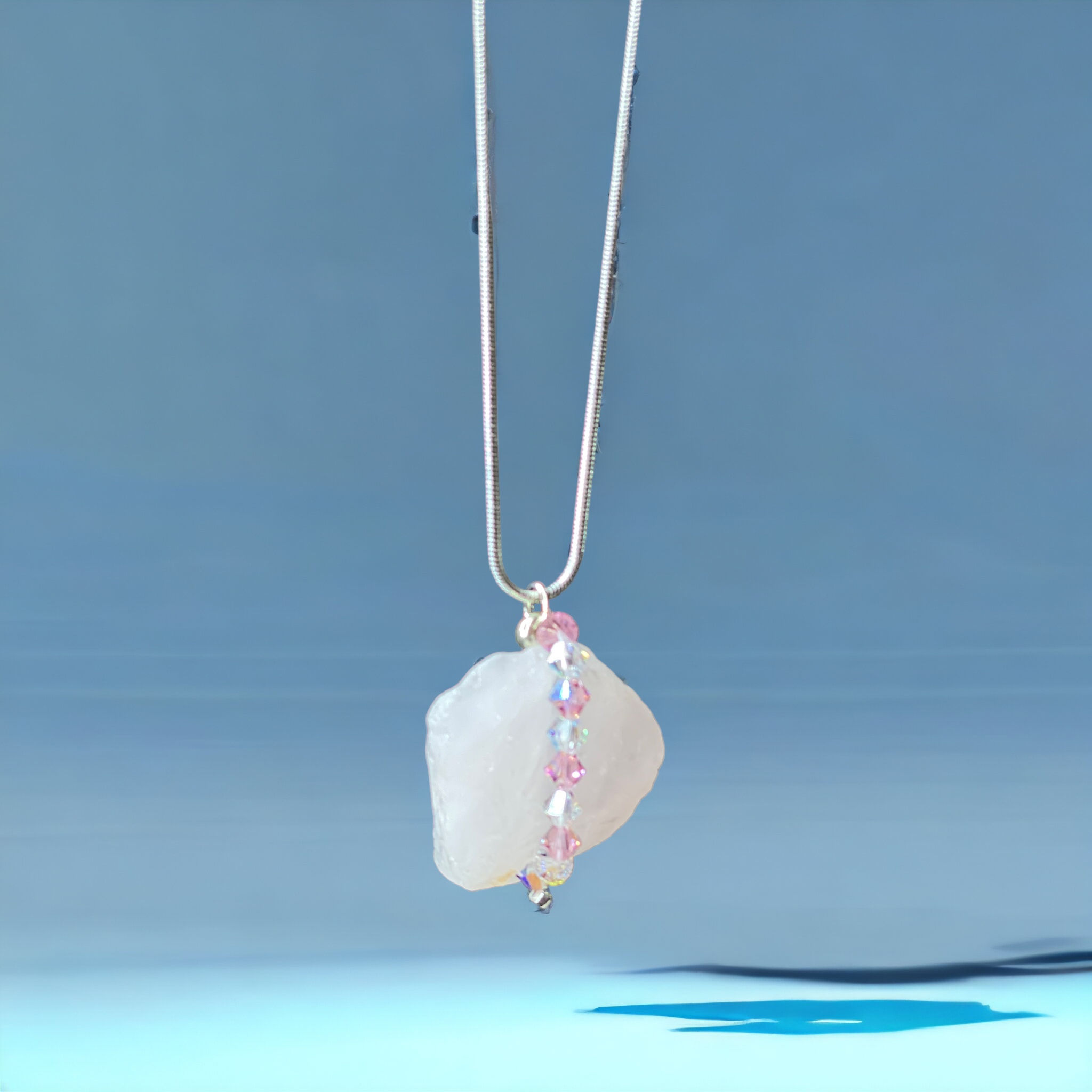 Rose Quartz with Swarovski pendant