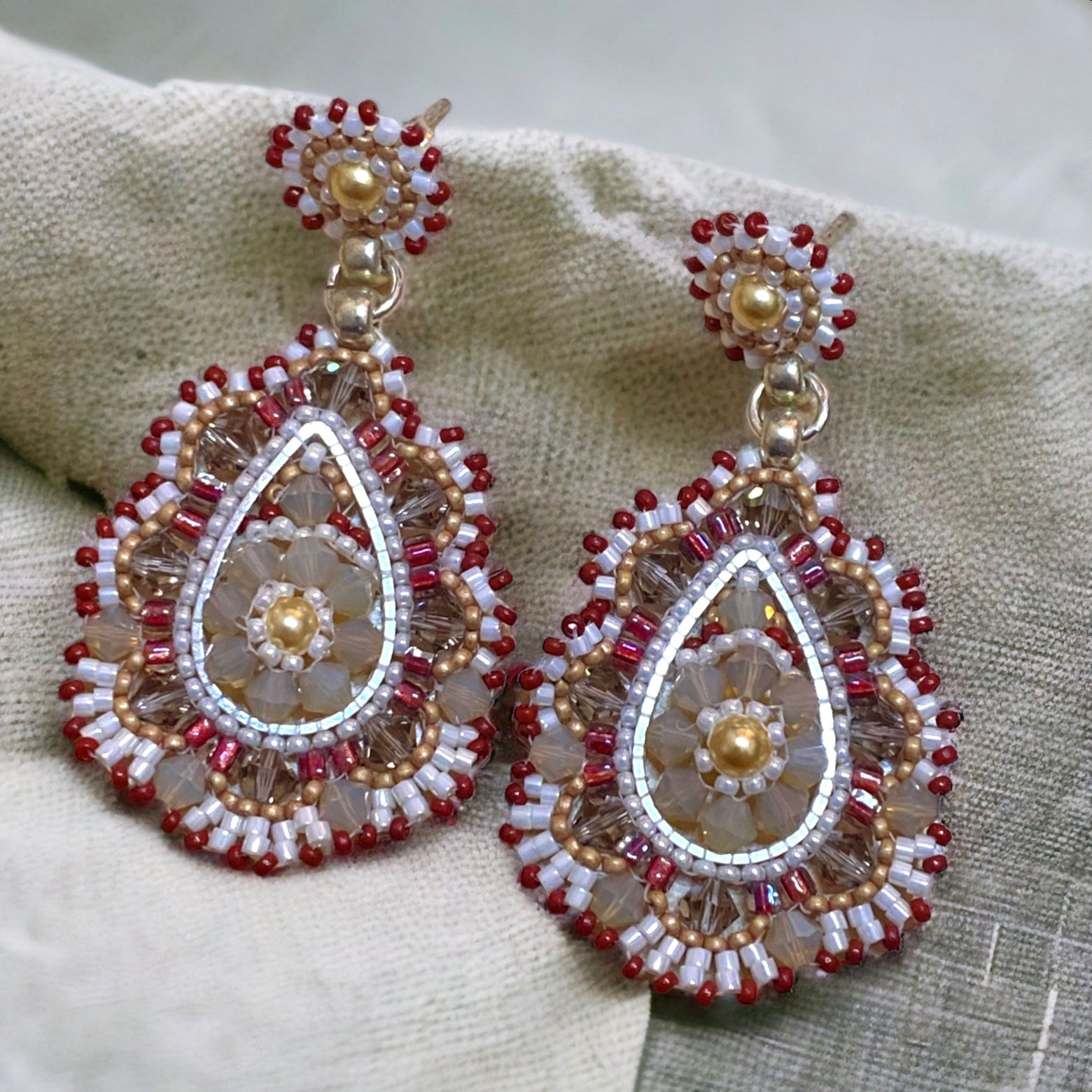 Large flowery earrings