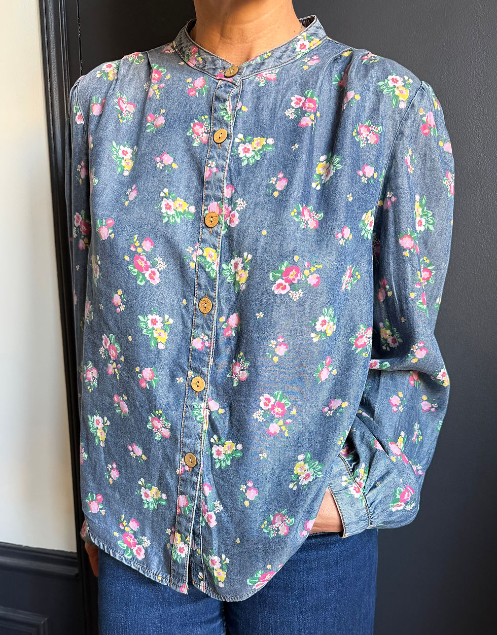 Miniature : Chemise Bleue à imprimé Fleuri