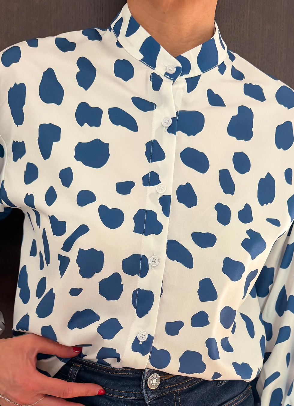 Miniature : Blouse Blanche imprimée Bleu