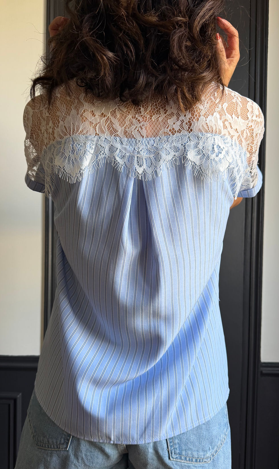 Miniature : Chemise Rayée détail Dentelle