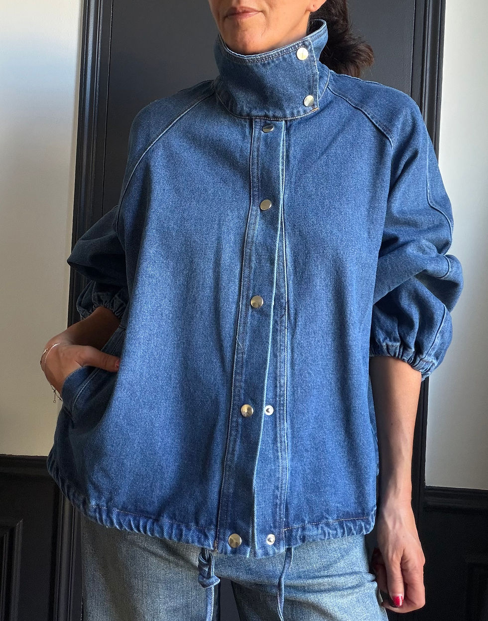 Miniature : Veste Denim Col Montant