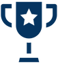 Ein Pokal mit einem Stern in der Mitte symbolisiert das Expertenwissen, mit dem Ihnen Compu-Trade Ihr iPhone verkauft.