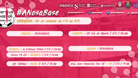 HORARIOS BASE | Fin de semana 1/4 a 3/4