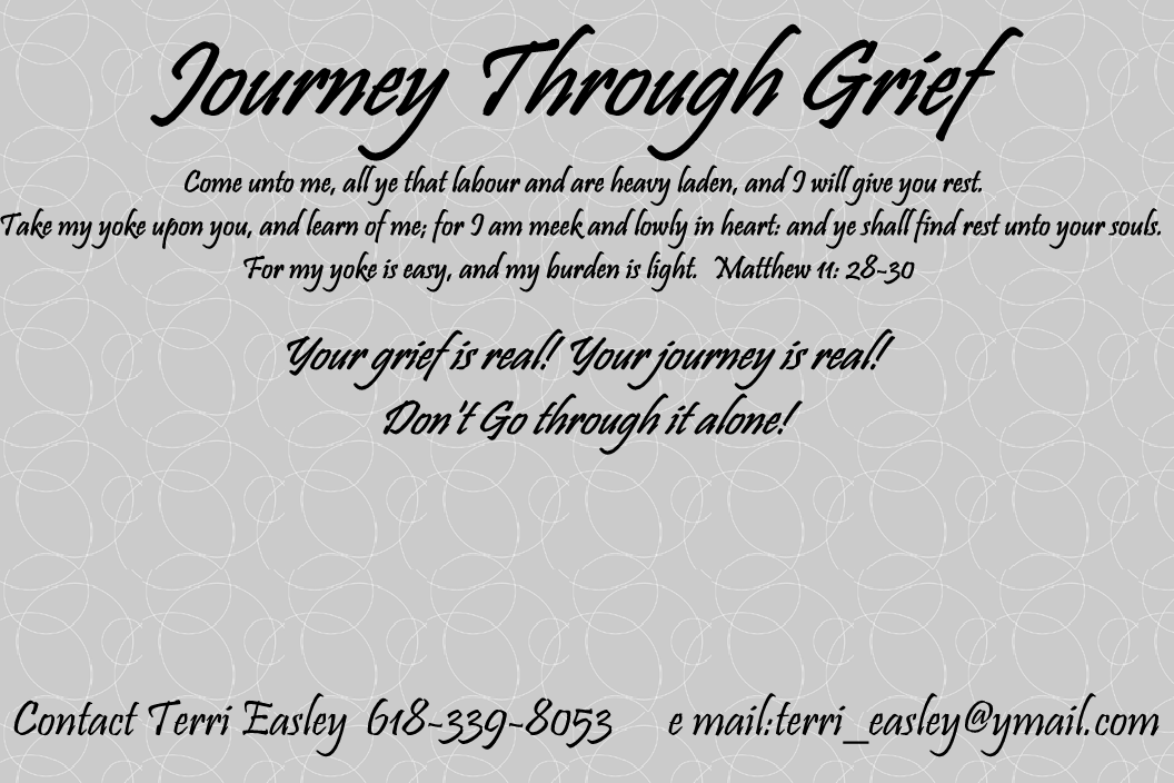 Your Journey Through Grief is real! Don't go through it alone!