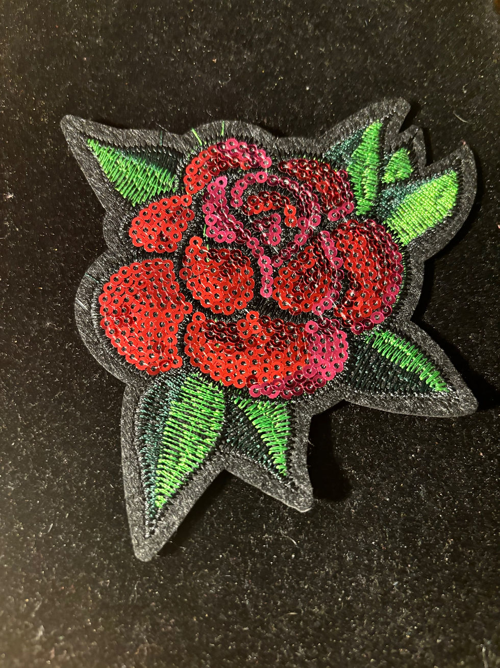 Thumbnail: Big  Red Sequins Rose Iron On Patch 