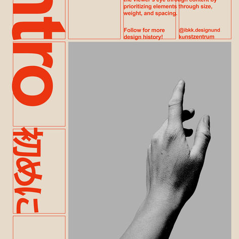 Typografisches Poster über visuelle Hierarchie im Studiengang Visual Arts