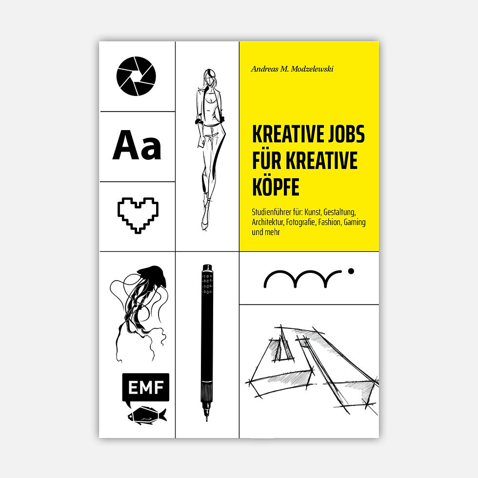 Cover des EMF-Ratgebers „Kreative Jobs für kreative Köpfe“ für passende Studiengänge und Berufsfelder