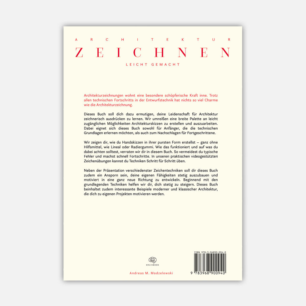 Die Rückseite beschreibt im Rücktext, wie man den perfekten Einstieg in perspektivische Gebäudeskizzen meistert