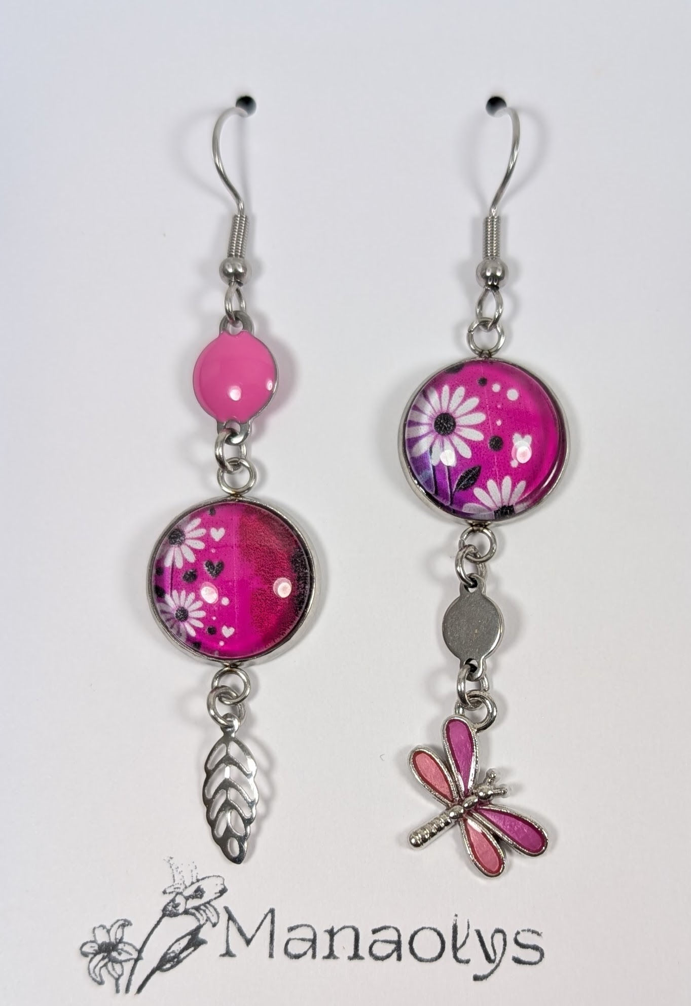 Boucles d'oreilles asymétriques CHLOÉ, libellule
