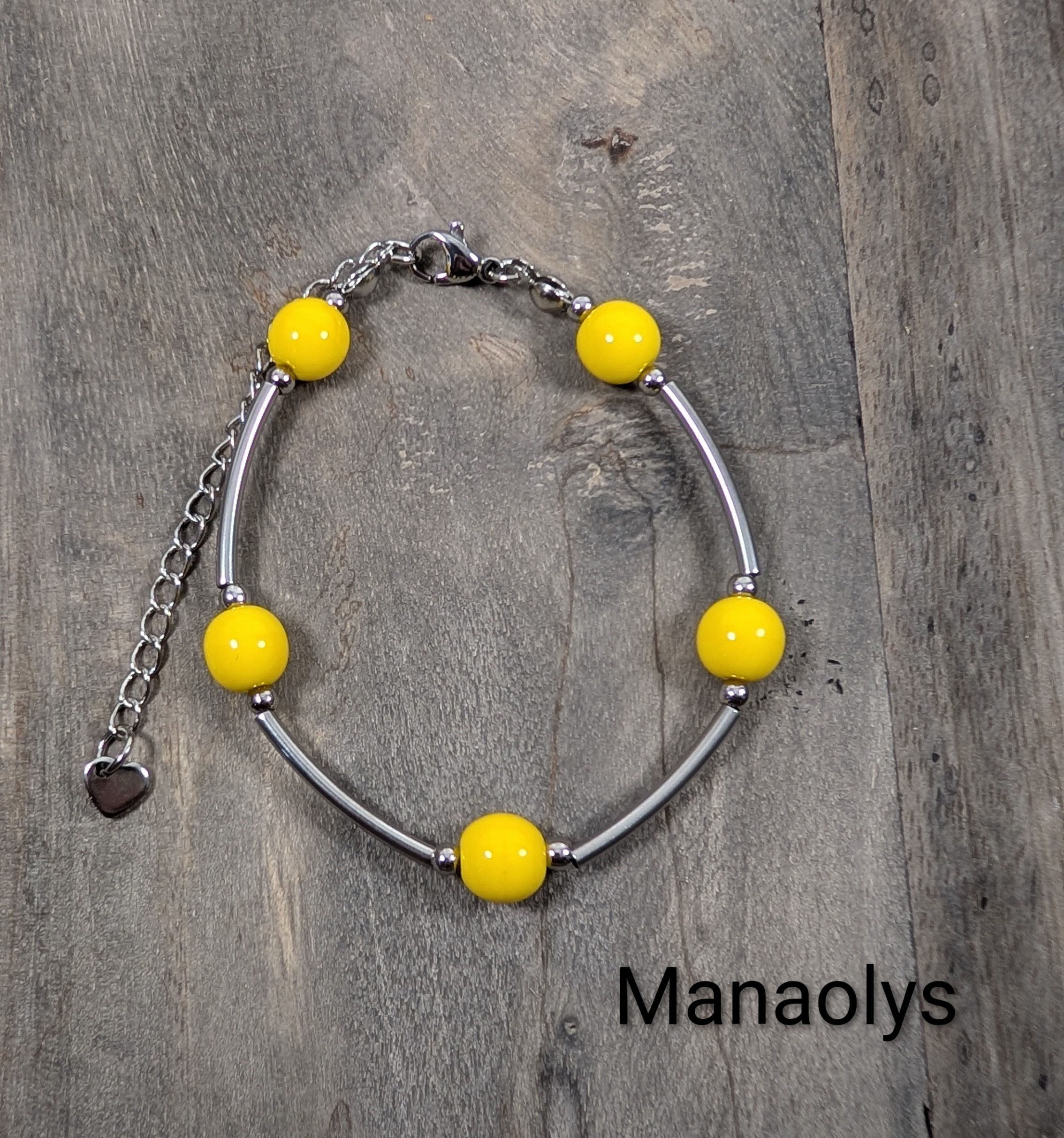 Bracelet MANAO, jaune et argenté