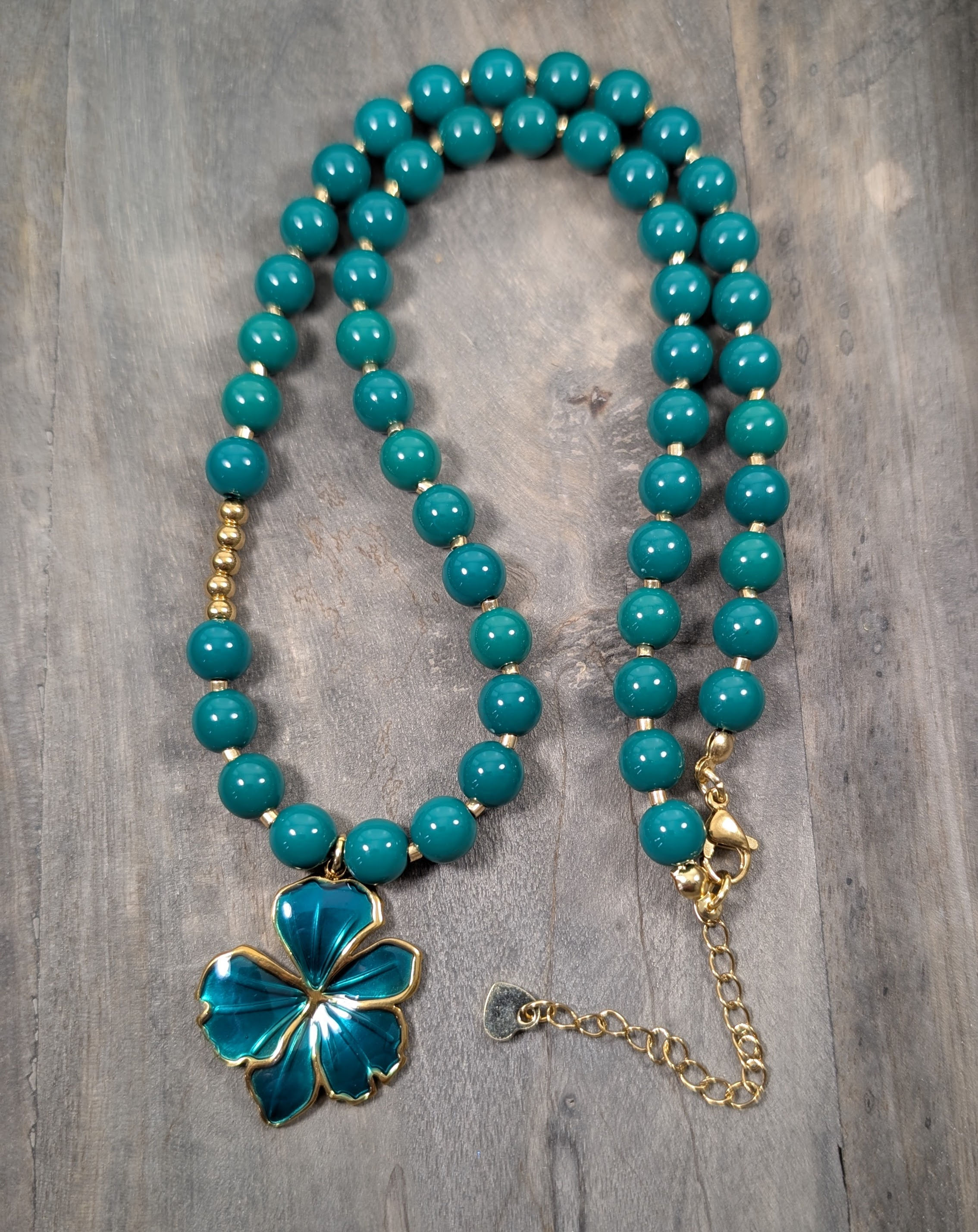 Collier ELIA, vert et doré