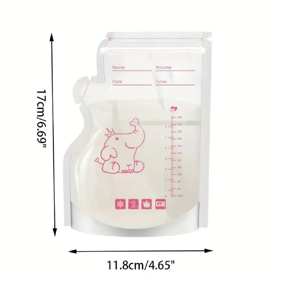 Miniatura: 30/60 Pack 250ml BPA Free Milk Storage Bags Safe Breast Milk and Baby Food Freez