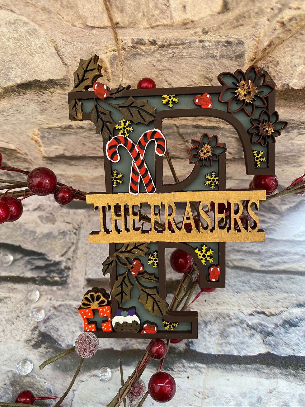 Thumbnail: 15cm Personalised Christmas family name