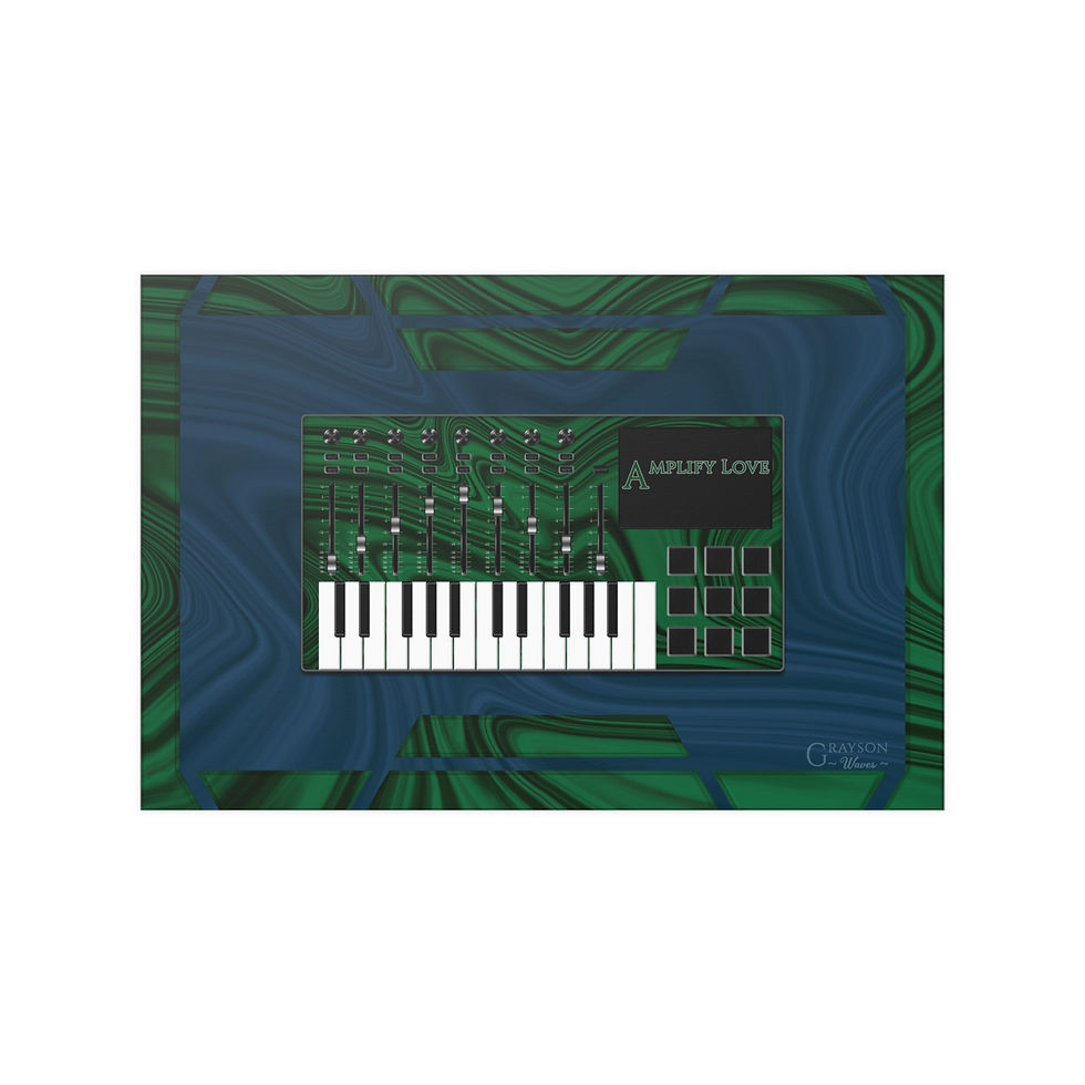 Thumbnail: Sound Waves Satin Poster: MIDI Design