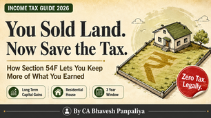 Section 54F Capital Gains Tax Exemption - How a Small House on a Big Plot Can Save You Lakhs‼️