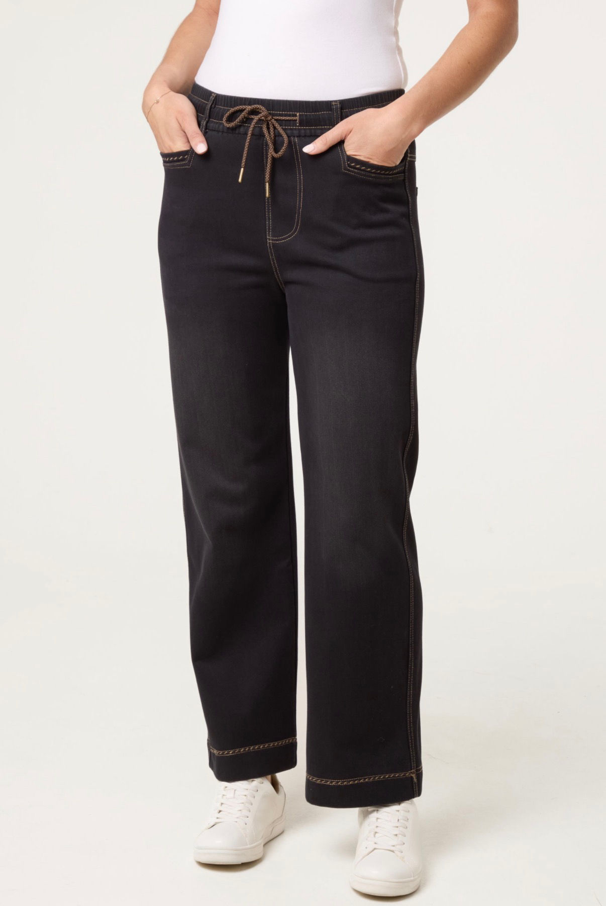 Ange Straight Leg elastic waisted Jeans