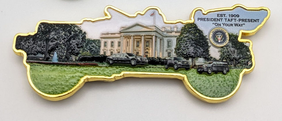 Presidents car challenge coin