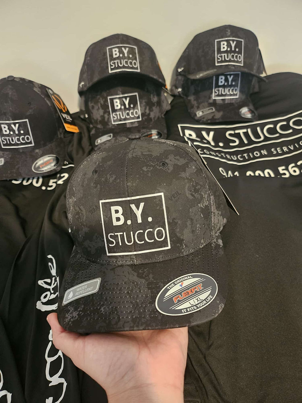 Long-sleeved dry-fit caps and shirts printed with your company logo