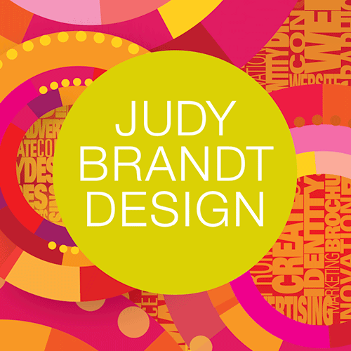 Abstract photography poster advertising the services of Judy Brandt Design