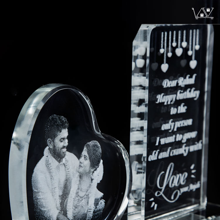 Thumbnail: 2D Photo Crystal Frame for Anniversary Gift, Birthday Gift |  4 inches x 6 inche