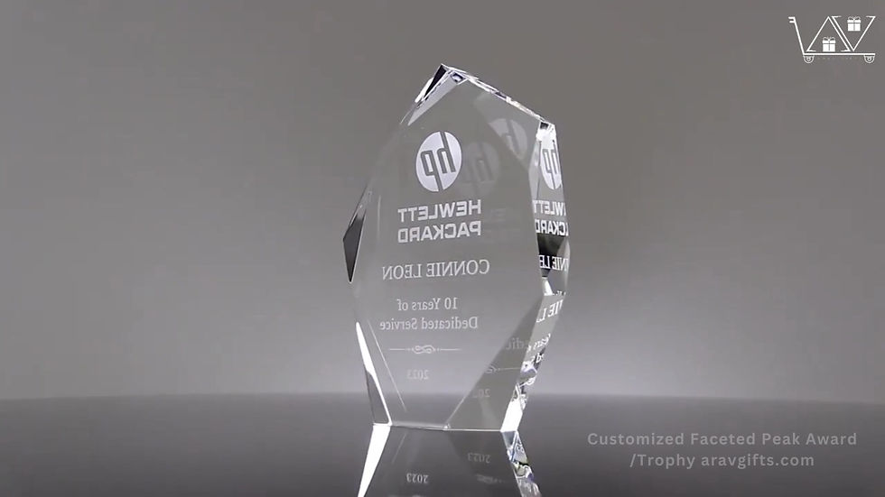 Thumbnail: Customized Faceted Peak Crystal Award | 7" Inches Height and 25mm Thickness