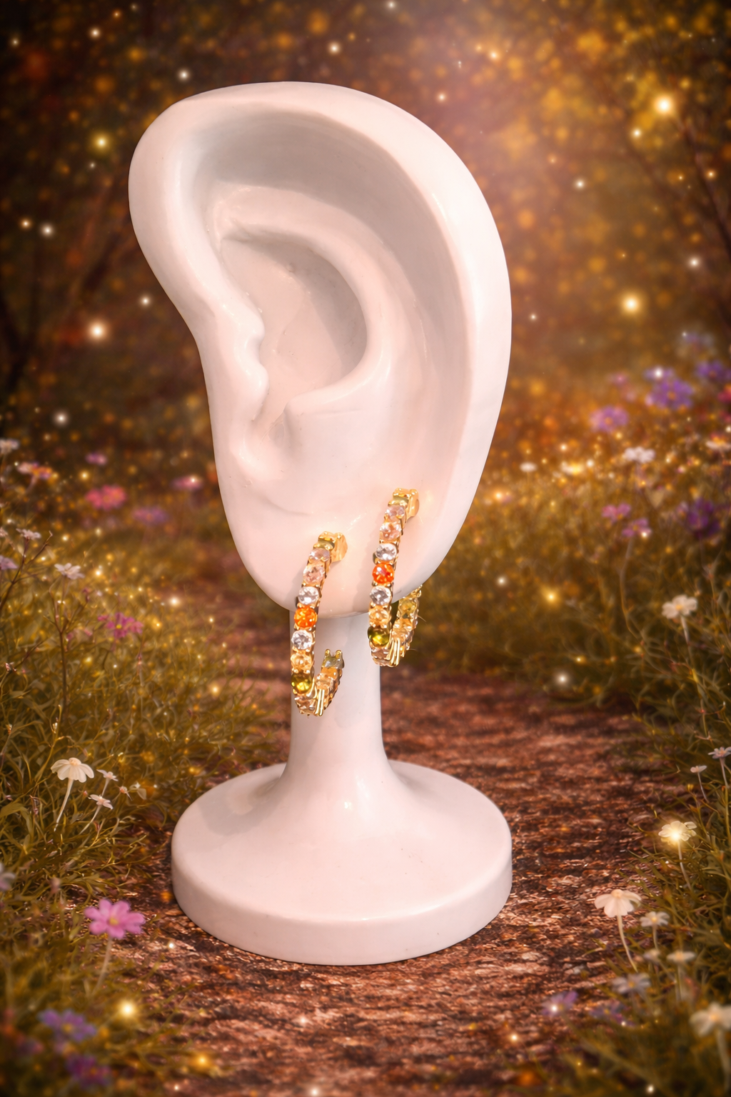 Pendientes Plata 925 Brillo Oro " Cielo Encantado"