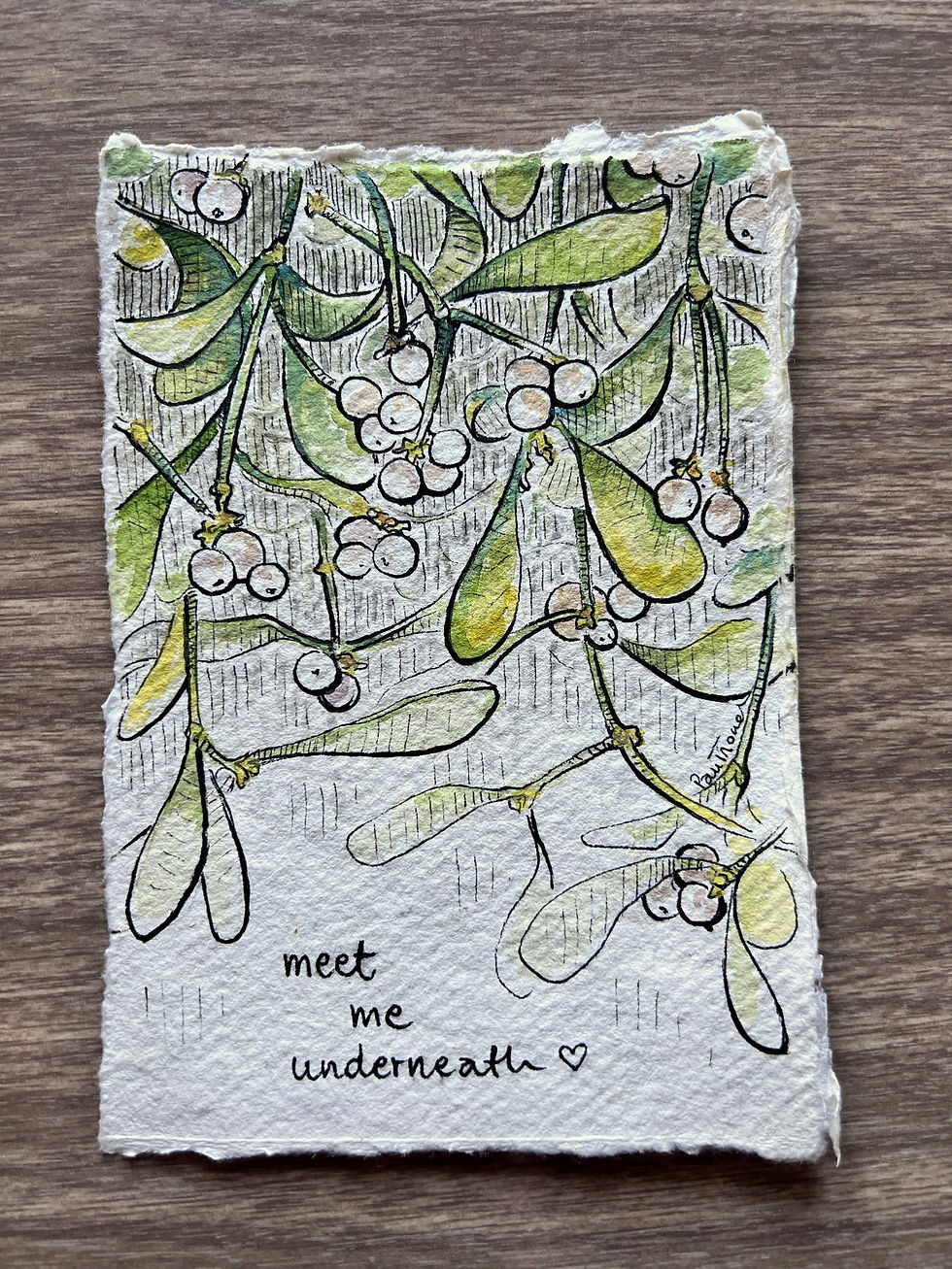 'meet me underneath' original christmas painting, tloczuss