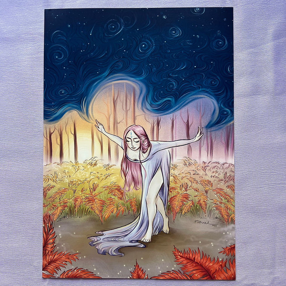 original giclee print, forest fair, tloczuss