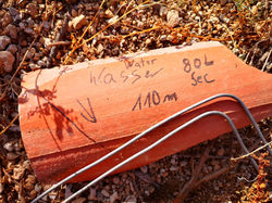 Found a watertable 110 meter deep. Dowsing works ! !