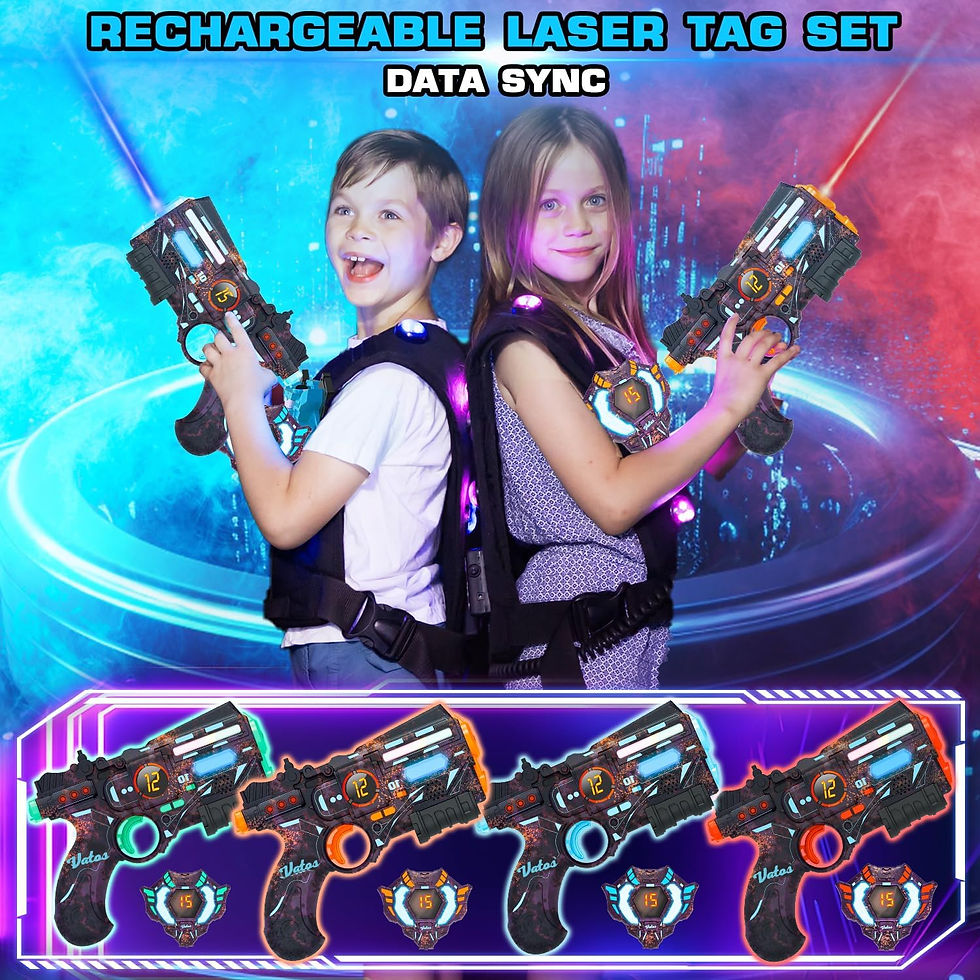 Thumbnail: VATOS Rechargeable Infrared Laser Tag Guns Set x4 Vests Data SYNC Outdoor Indoor