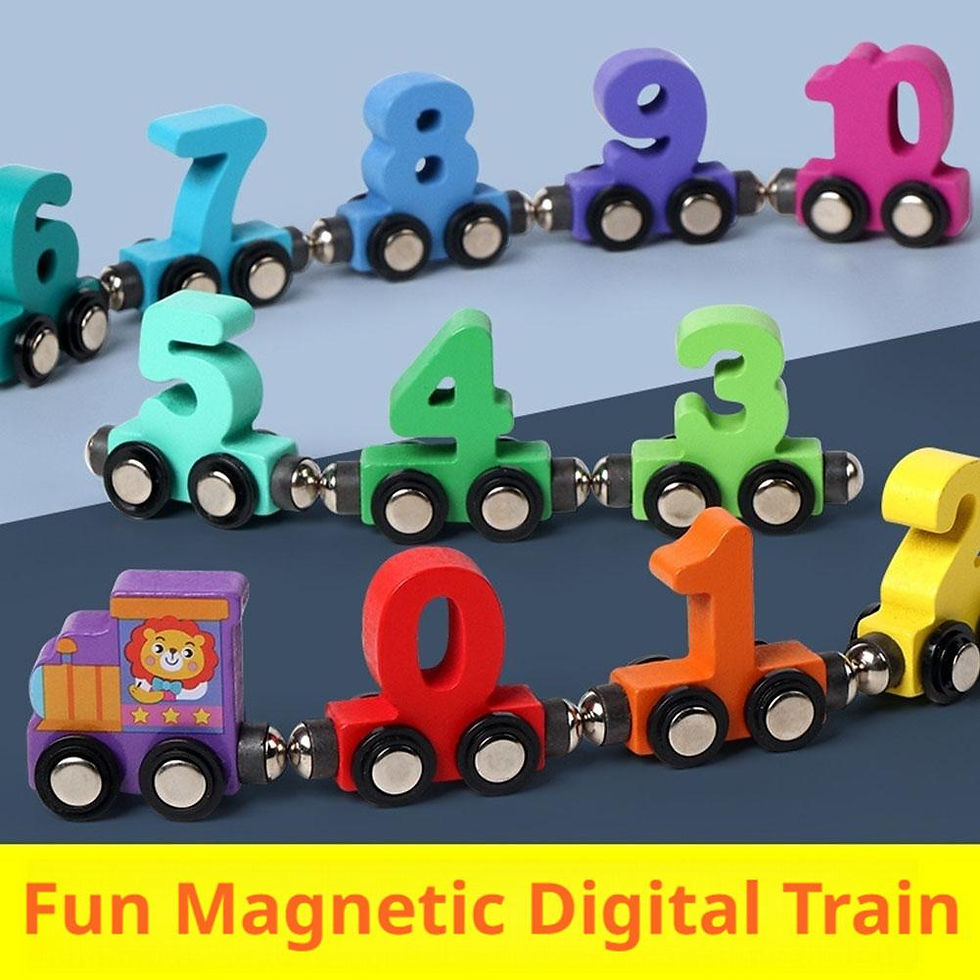 Thumbnail: Wooden Magnetic Number Train Building Block Assembly Car Early Cognition Enlight
