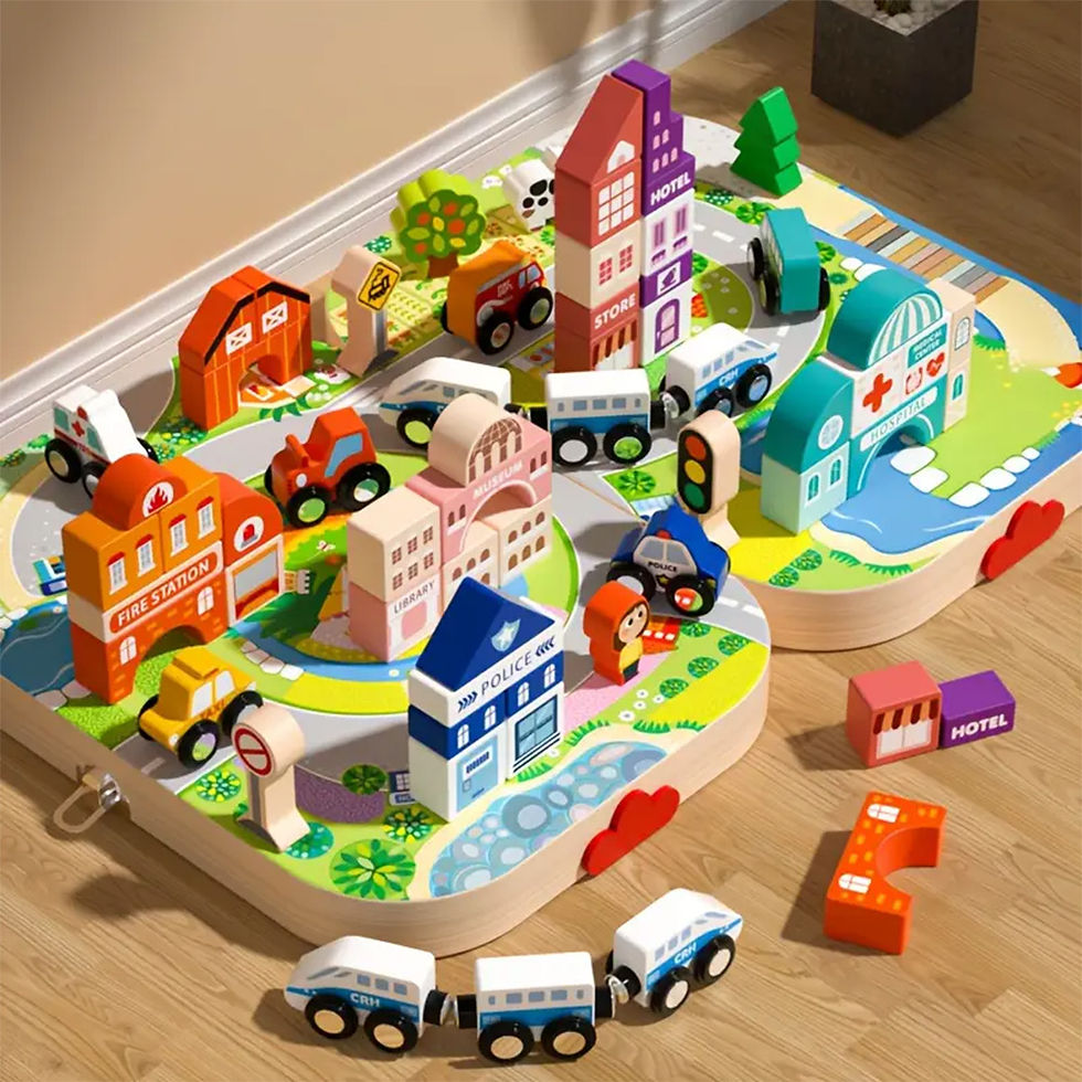 Thumbnail: Magnetic Wooden Building Blocks City Architecture Train Building Blocks DIY Asse