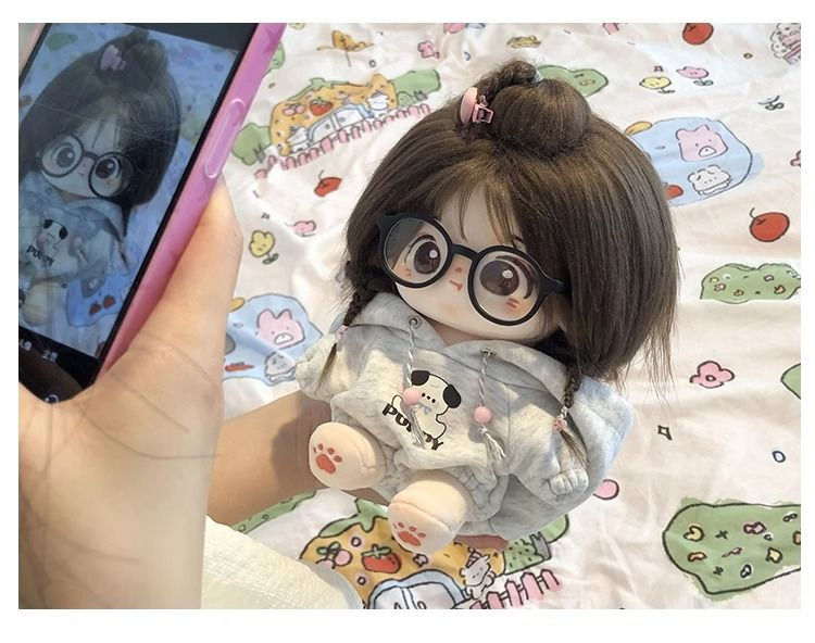 Thumbnail: Fashion 20cm Plush Doll Clothes White Cute Puppy Graphic Tops Cotton Soft Outfit