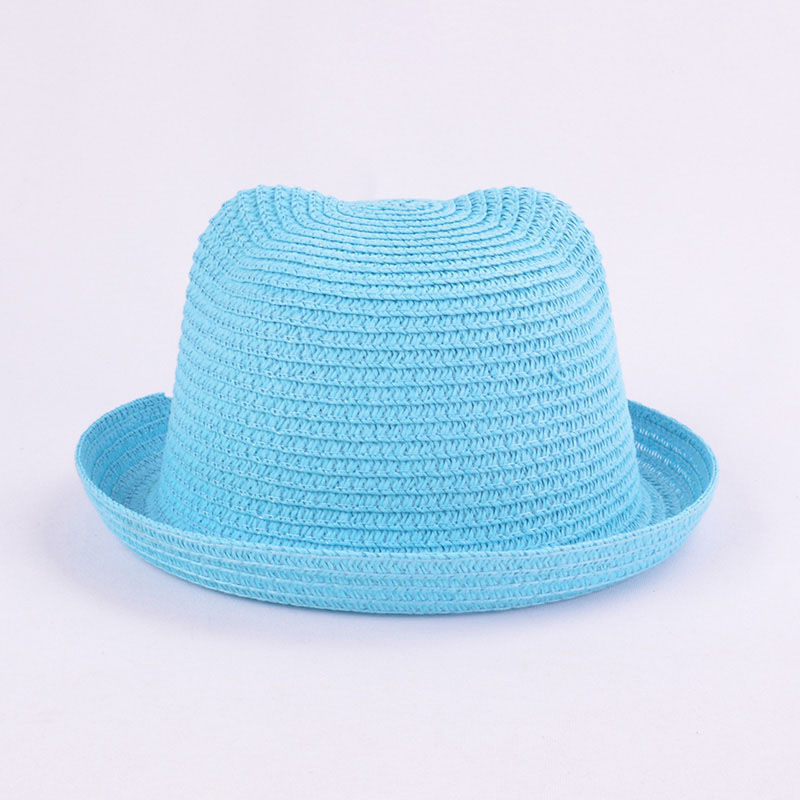 Thumbnail: Fashion Lovely Girls Boys Straw Hats Headdress Summer Kids Baby Bucket Sun Hat C