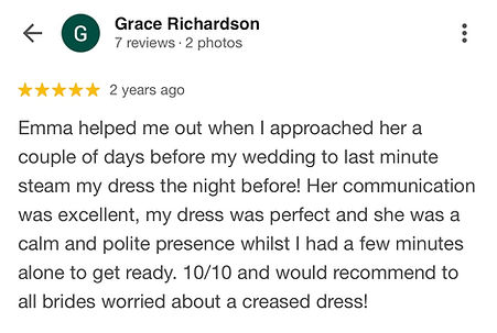 Wedding Dress Steaming Review