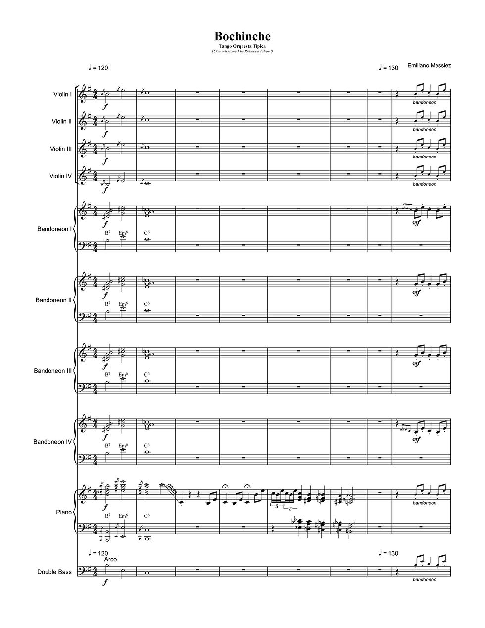 Miniatura: Bochinche - Orquesta Típica (Score & Parts)