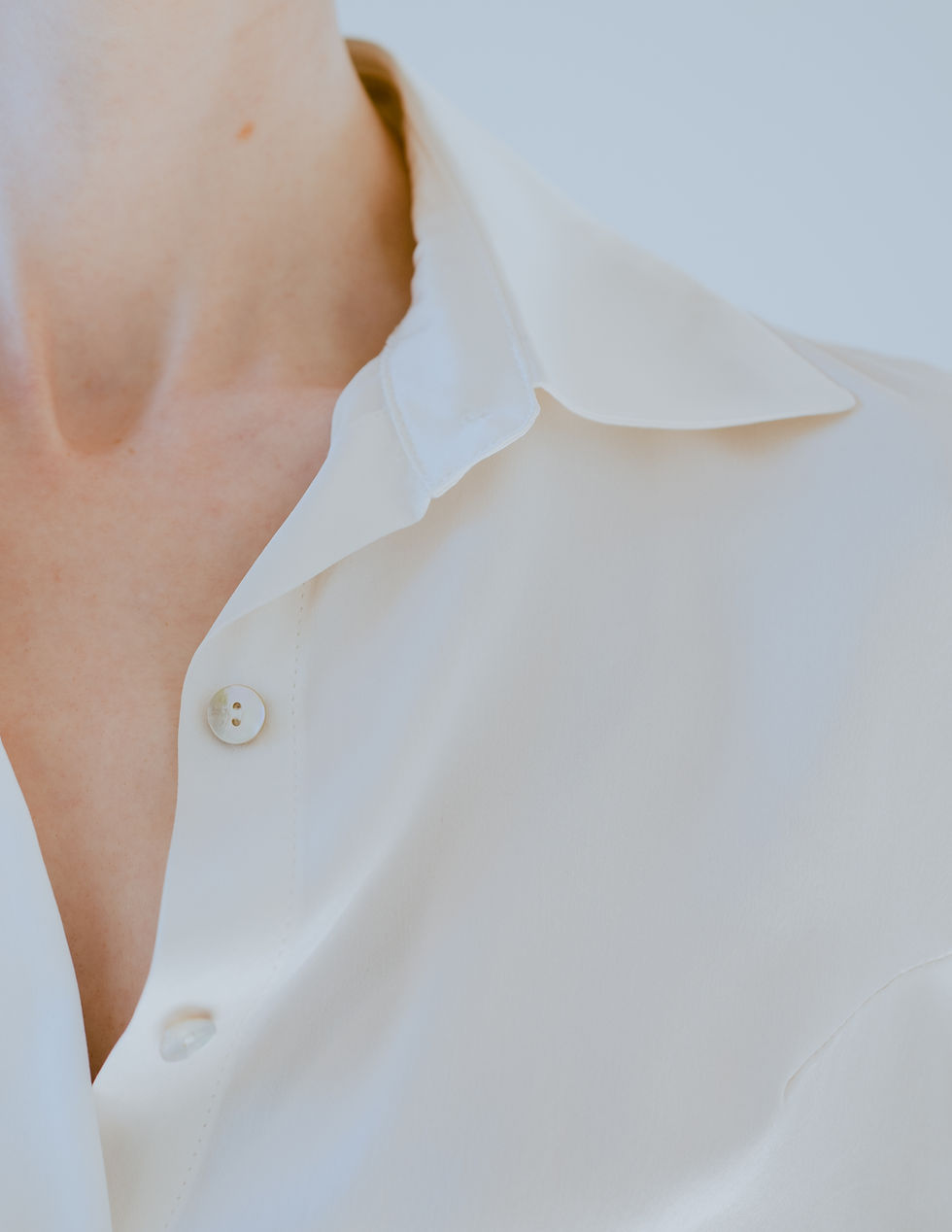 Thumbnail: Classic Silk Blouse - Ivory