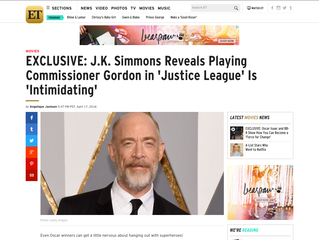 ETonline EXCLUSIVE: J.K. Simmons Reveals Playing Commissioner Gordon in 'Justice League' Is